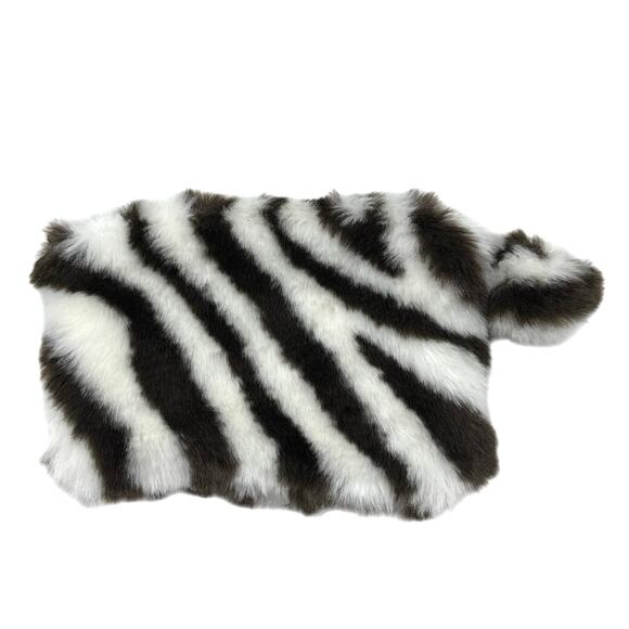 NWT Pottery Barn teen Fur Pouch small zebra - Picture 7 of 7